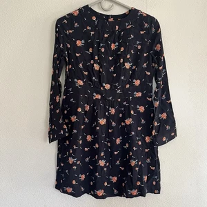 BONPOINT Vestito Bambina Vestito Manica Lunga Taglia 12 Foderato Floreale Nero - Foto 1 di 8