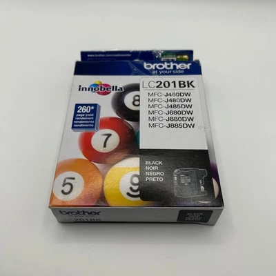 Brother LC201BK Black Ink Cartridge Genuine OEM for MFC-J460DW J885DW Printer - Image 1 of 4
