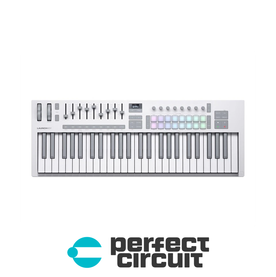 Novation Launchkey 49 Mk4 Keyboard Controller - White POWER & CABLE KIT