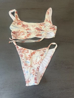 bitys cut NEW tigers white  L  SPACE two piece swimsuit bikini   size small - Image 1 of 2