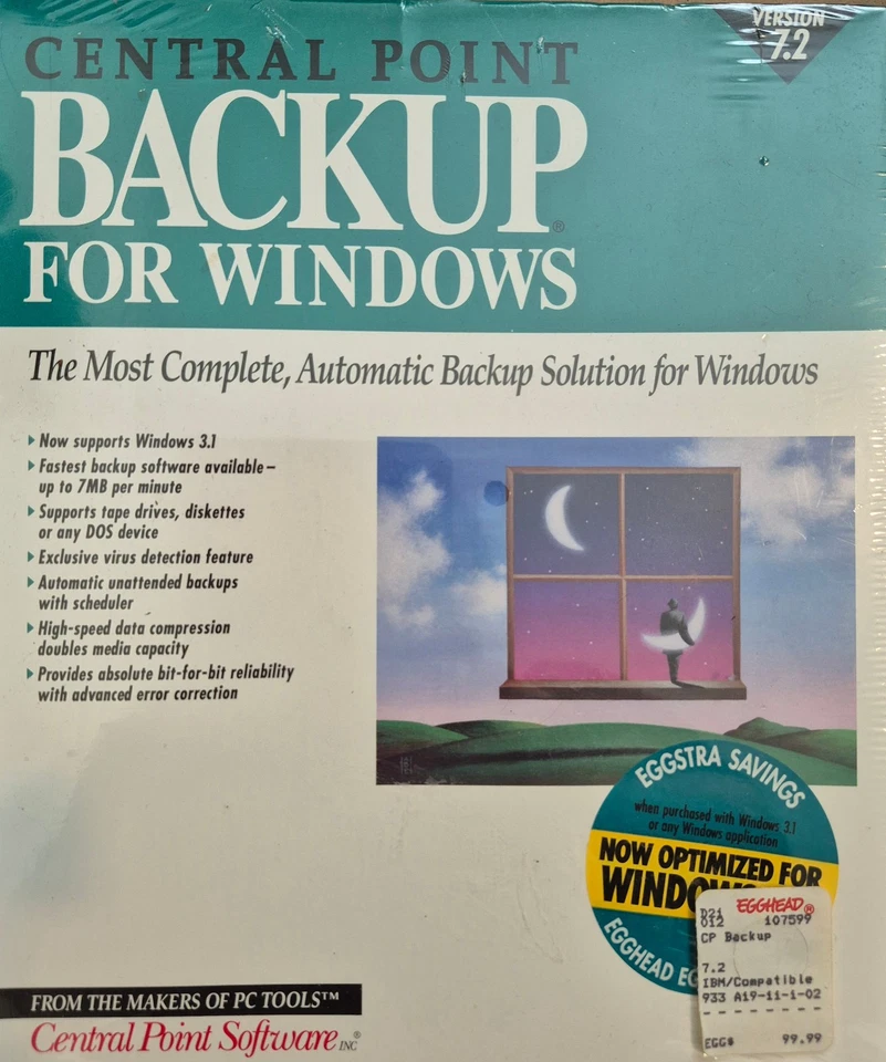 Backup de ponto central para Windows 7.2, discos de 3,5" novos e selados com cabeça de ovo - Imagem 1 de 2