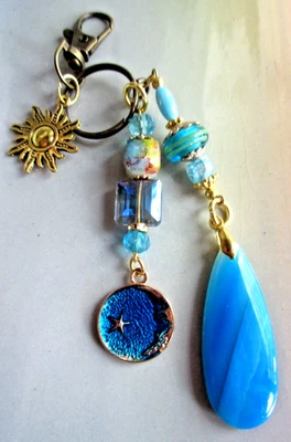 Cartera tono aguamarina y dorado clip para joyería y bolso 8,5 pulgadas Foto 1 de 4