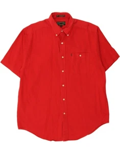 ALEXANDER JULIAN Mens Short Sleeve Shirt Large Red Cotton CC03 - Picture 1 of 3