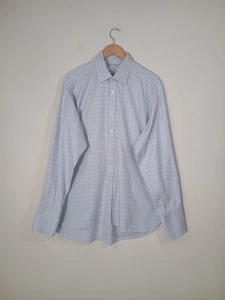 Men’s Charles Tyrwhitt Shirt Blue Check 17" - 35 Classic Cotton French Cuff - Picture 1 of 8