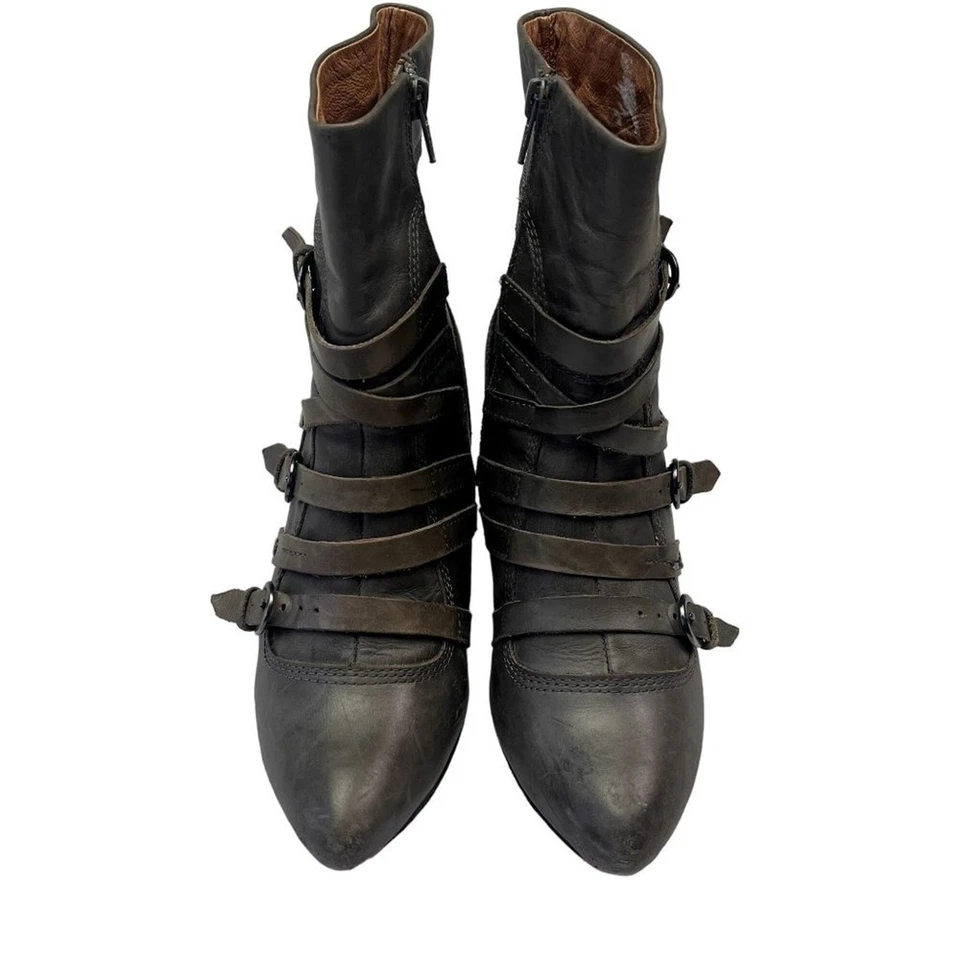 Corso Como Zapatos Botas Mujer 8 Gris Cuero Tirantes Hebilla Punk Tobillo Foto 1 de 4