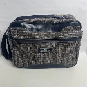 Vintage JORDACHE TWEED TRAVEL BAG Carry On 14X12X6” Gray - Picture 1 of 10