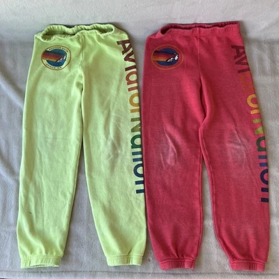 AVIATOR NATION Lot Of 2 Sweatpants Unisex Kids 10 Yellow Red Venice Logo Youth - Image 1 of 4