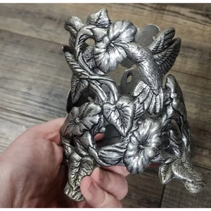 Carson Pewter 1995 Hummingbird jar candle holder beautiful condition D - Picture 1 of 10