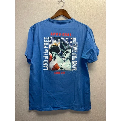Vinage Union Line Shirt Lady Liberty Local 247 Blue Graphic America Tee Large - Image 1 of 4