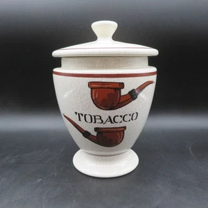 Tarro de tabaco de cerámica vintage Savinelli - patrón de pipas 7,5 pulgadas - hecho en Italia - Imagen 1 de 11