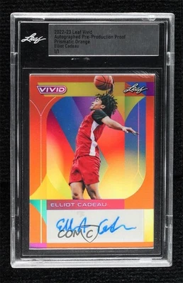 2022-23 Leaf Vivid 1/1 Elliot Cadeau #BA-EC1 Auto 12pr - Image 1 of 3