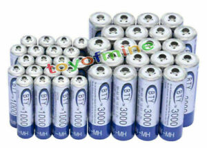 20AA+20AAA 1000mAh 3000mAh 1.2V NI-MH rechargeable battery CELL/RC MP3 2A 3A BTY