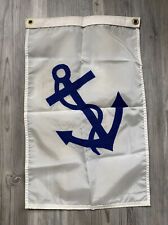 Vintage Dura Lite Nylon Flag Nautical Anchor Boating Sailing Yachting Club