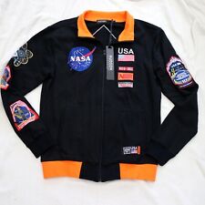 NEW Men Hudson Nasa Embroidery Patches Space Full Zip Jacket