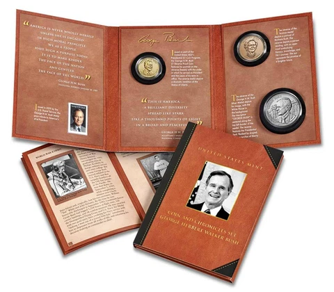 2021 George HW Bush Coin & Chronicles Set IN STOCK Cover