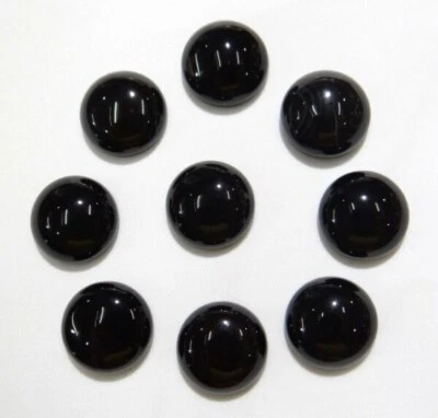 Cuentas redondas de obsidiana natural cabujón de 14 mm hágalo usted mismo para hacer joyas 50 piezas sin agujeros Foto 1 de 4