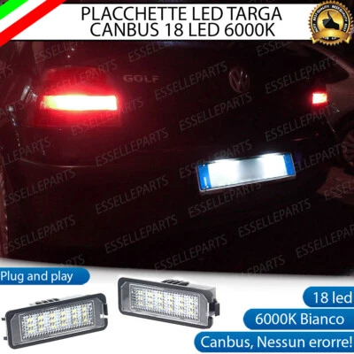 PLACCHETTE A LED LUCI TARGA 18 LED SPECIFICHE VW GOLF IV 4 6000K NO ERROR - Immagine 1 di 3