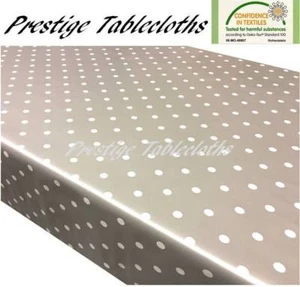 Silber gepunktet Punkte PVC Vinyl abwischbare Tischdecke Wachstuch ALLE GRÖSSEN - Bild 1 von 1