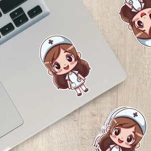 Cute Nurse Sticker – Weatherproof Vinyl for Water Bottles, Laptops & More - Picture 1 of 10