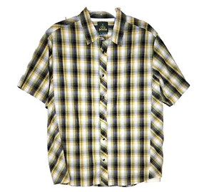 Prana 100 % Bio Baumwolle Herren Druckknopf vorne kurzarmiges Shirt groß - Bild 1 von 7