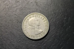 Gran Bretaña, 1 chelín, reina Isabel II, 1956 - Imagen 1 de 3