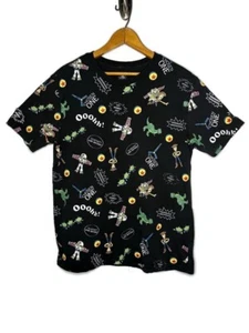 TOY STORY Disney Black All Over Print T Shirt Men’s Size Medium Buzz Lightyear - Picture 1 of 4