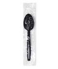 Progress Plastic Cutlery Individually wrapped Spoon Heavy Weight Black Dispos...
