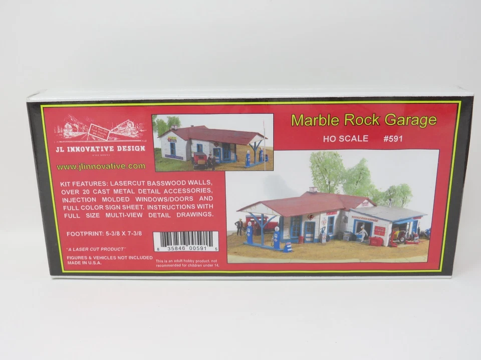 JL Innovative HO 591 Marble Rock Garage Gas Station Repair Shop Building Kit - Image 1 of 1
