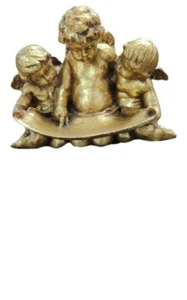 Rare Vintage Stunning Gold Colored Cherub Angels Sitting Reading. - Picture 1 of 7