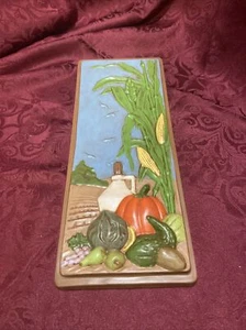 vintage ceramic mold autumn scene wall decor - Picture 1 of 4