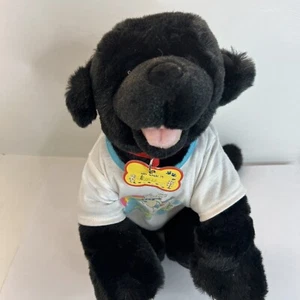 Build A Bear Black Dog Lab Puppy 16" Plush Labrador Retriever BARKS - Picture 1 of 11