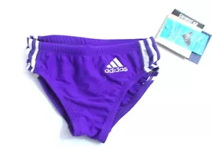 Adidas School Boys size Purple Performance Swimming Swim Briefs Trunks - Picture 1 of 7