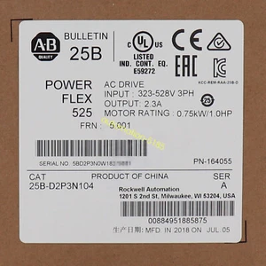 25B-D2P3N104/A New Sealed PowerFlex 525 0.75kW 1Hp AC Drive SER A 25B-D2P3N104 - Picture 1 of 3