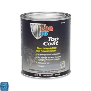 POR-15 Top Coat Primer Direct to Metal Paint Long-term Sheen Rention Gray Quart - Picture 1 of 1