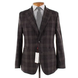 Luciano Barbera NWT Wool Sport Coat Size 52 (42 US) Purple w/ Green & Gray Plaid - Picture 1 of 11