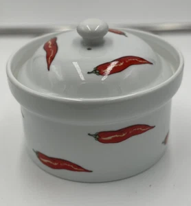 CAZUELA CORDON BLEU 1995 DISEÑO CHILES ROJOS 1 CUARTO - Imagen 1 de 12