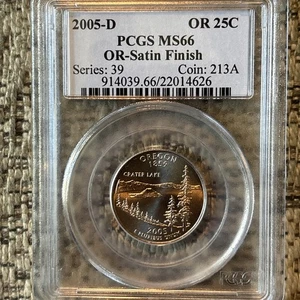 2005 D Oregon State Quarter PCGS MS66SF Satin Finish Label. #179 - Picture 1 of 2