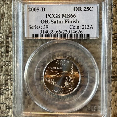 2005 D Oregon State Quarter PCGS MS66SF Satin Finish Label. #179 - Image 1 of 2