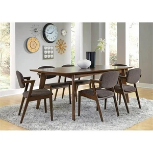 Coaster Malone 7-piece Rectangular Wood Dining Set Dark Walnut and Gray - Picture 1 of 5