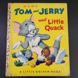 1953 Little Golden Book #181 TOM AND JERRY MEET LITTLE QUACK 1st Ed “A” Printing - Picture 1 of 9