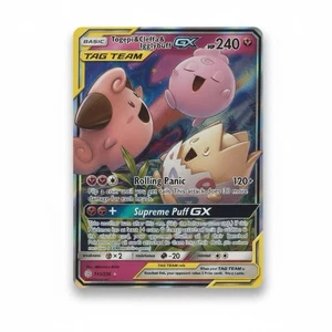 Togepi & Cleffa & Igglybuff GX 143/236 Sm-Cosmic Eclipse Holo Pokemon tag team - Picture 1 of 2