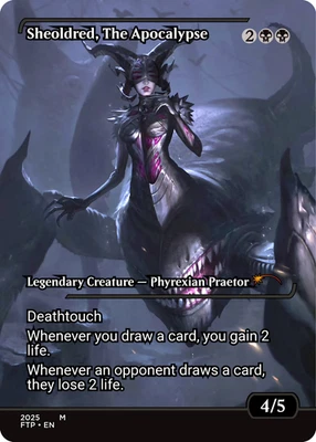 Sheoldred the Apocalypse (Foil) (Borderless) Playtest Card for MTG EDH - Image 1 of 2