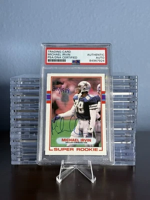 Michael Irvin Rookie Auto Topps 1989 PSA ADN Foto 1 de 2