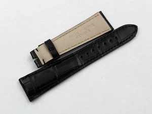 Watch Band Patek Philippe Alligator Veritable Glossy Black 21/16mm Top Quality - Imagen 1 de 6