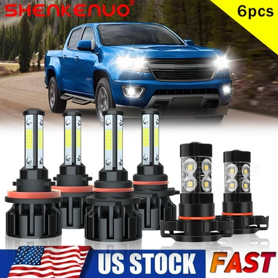 For Chevrolet Colorado 2015-2020 2021 2022 LED Headlight + Fog Light Bulbs Combo - Image 1 of 4