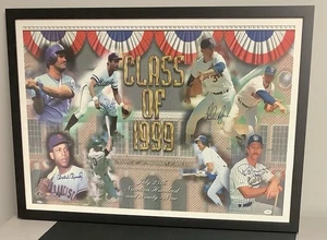 George Brett Signed Poster HOF 1999 Robin Yount Nolan Ryan Cepeda Frame Auto JSA - Picture 1 of 14
