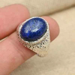 Lapis Lazuli Stone Ring Handmade 925 Silver Statement Men's Ring All Size M-507