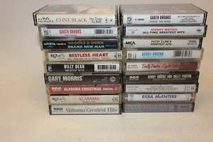 Lot of 18 Country Cassettes Tapes Alabama Dolly Kenny B&D Clint Black Reba McEnt - Picture 1 of 7