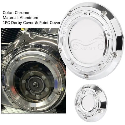 Chrome Clear Derby Timer Timing Cover For Harley Dyna Fat Boy Lo Tri Road Glide Foto 1 de 4