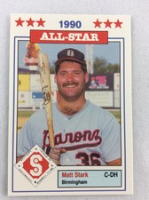 1990 Southern League All Stars Baseball Card #09-Matt Stark, Birmingham Barons